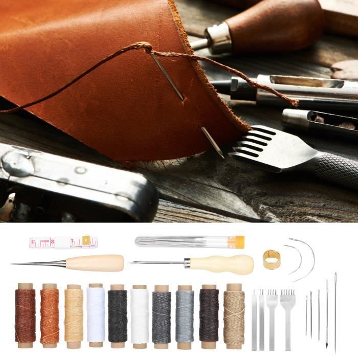 37 pcs Kit de couture en cuir outils de travail en cuir pour bricolage  couture - Cdiscount Beaux-Arts et Loisirs créatifs