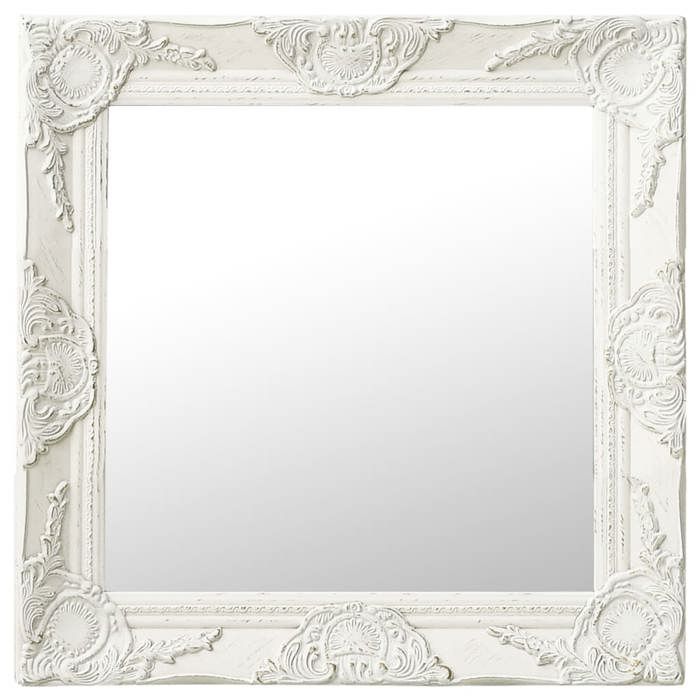 vidaXL Miroir mural style baroque 50x50 cm Blanc 320312