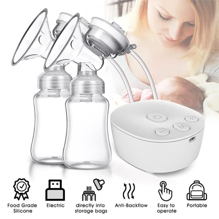 Tire-lait électrique massage du sein tire lait portable tire-lait rechargeable écran tactile de pompe à lait LCD intelligent avec 3 modes 9 niveaux d'aspiration du lait maternel 