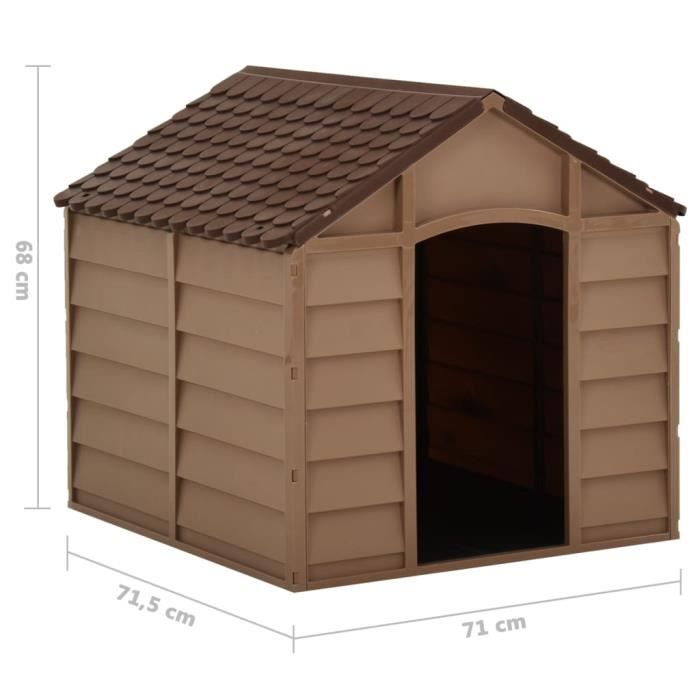 Niche pour chiens - FAS - Marron - 71x71,5x68 cm - 100% PP - Résistante aux UV