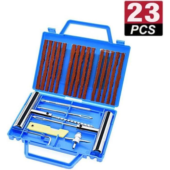 Coffret Portable Kit Réparation Pneu REPAIREAZE 55 Pièces - Pour Voiture, Moto, Vélo - Urgence Route Outils Alliage Zinc