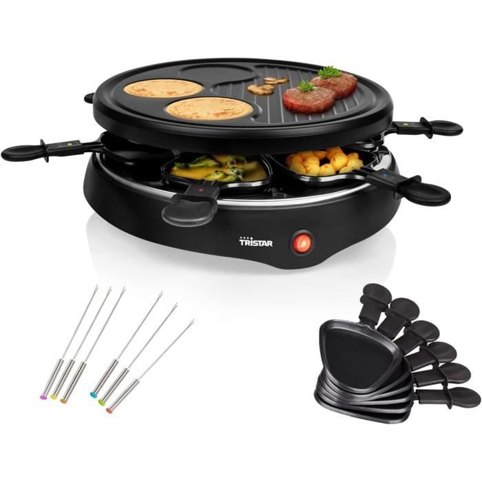 Appareil à raclette/grill/crêpière - A206 - 800W - 6 personnes ...