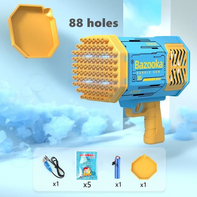 88 Trous pour Pistolet à Bulles, Bazooka Bubble Machine, Machine À Bulles Automatique pour pour Garçons et Filles, Jeux Enfant - TV Son Photo