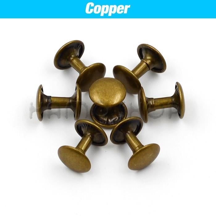 90 Rivets à Dôme Rond 3 Mm En Métal Bronze - Clous Punk Pointus Pour Customisation, Bijoux