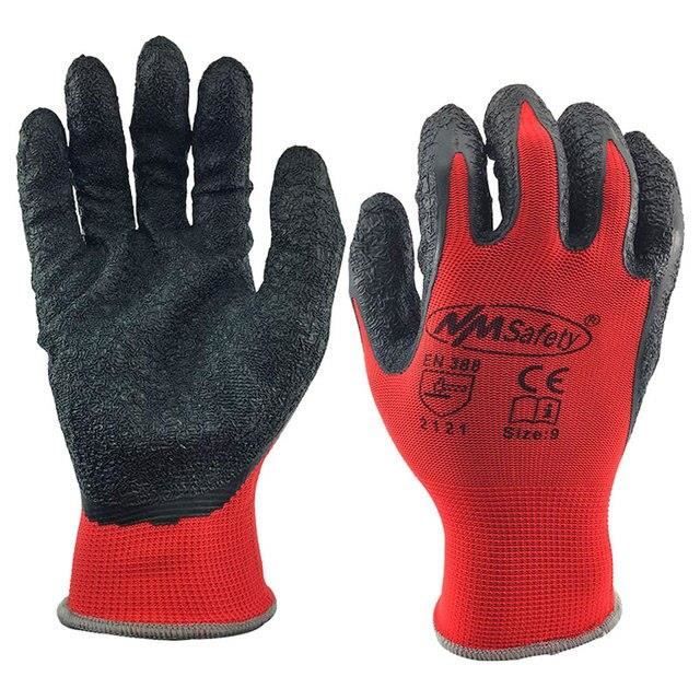 GANT DE CHANTIER,NM1350P-RBLK-L--Gants de sécurité en Latex pour le travail  du jardin, 12 paires, avec doublure en Polyester, pour l - Cdiscount  Bricolage