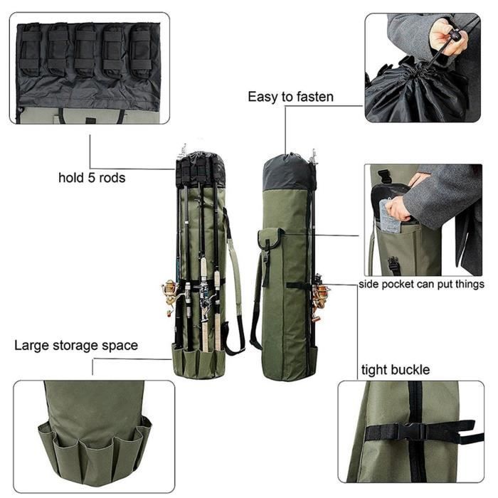 Sac De Transport Pliable Pour Canne à Pêche 75 Cm - Nylon Et EVA, Bandoulière Réglable, Pour Canne, Moulinet, Accessoires