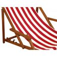 Chaise longue rayures rouge et blanc - ERST-HOLZ - 10-314 - Pliant - Bois massif - Rouge-1