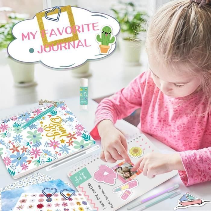 BALORIZ Ensemble Journal DIY Pour Filles 8-14 Ans - Kit Scrapbooking Et Papeterie Créative