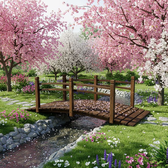 Parliky Lot de 8 mini ponts de décoration de jardin - Petit pont - Bonsaï - Maison de poupée - Pont en résine - Accessoire de scène à faire soi-même - Modèle