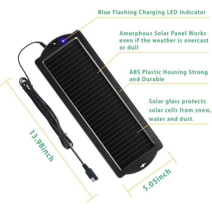 Chargeur de Batterie Solaire ZGEER 12V Universel Avec Prise — free download
