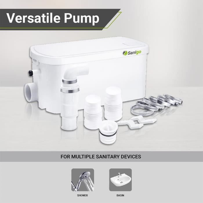 Pompa Di Sollevamento Sanitaria Sanigo - Modello SANI-S250C, Doppio Ingresso 40mm, Silenziosa E Compatta - Foto 5