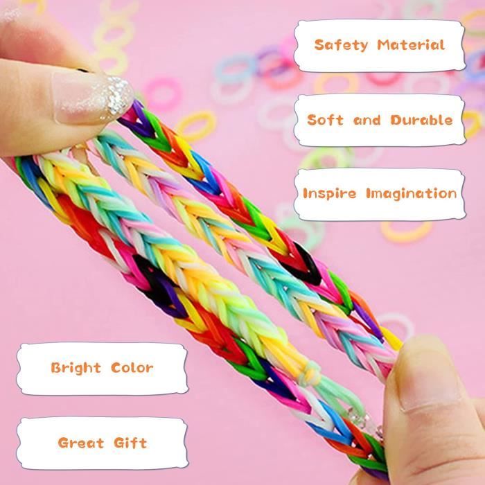 Bracelet élastique, 32grids Loom Bands Kit de fabrication de bracelet de  bricolage pour bricolage enfants amitié cadeau d'anniversaire 23 couleurs  caoutchouc