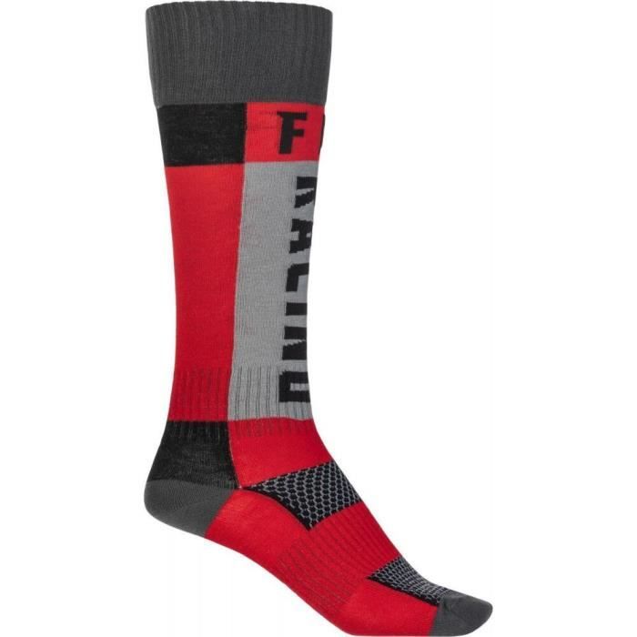 Chaussettes moto Fly Racing Mx Thin - rouge/gris - S/M - Cdiscount