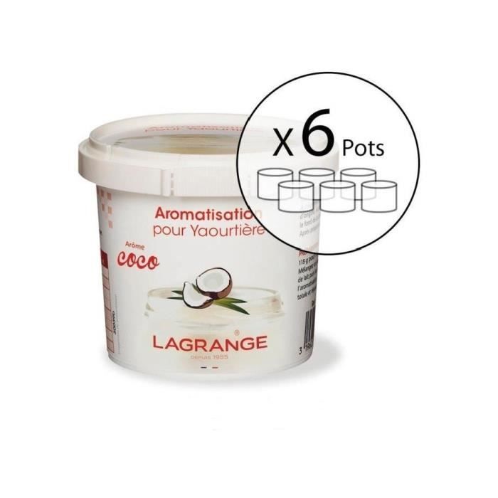 LAGRANGE Lot de 6 pots d'aromatisation pour yaourts Coco - Cdiscount  Electroménager
