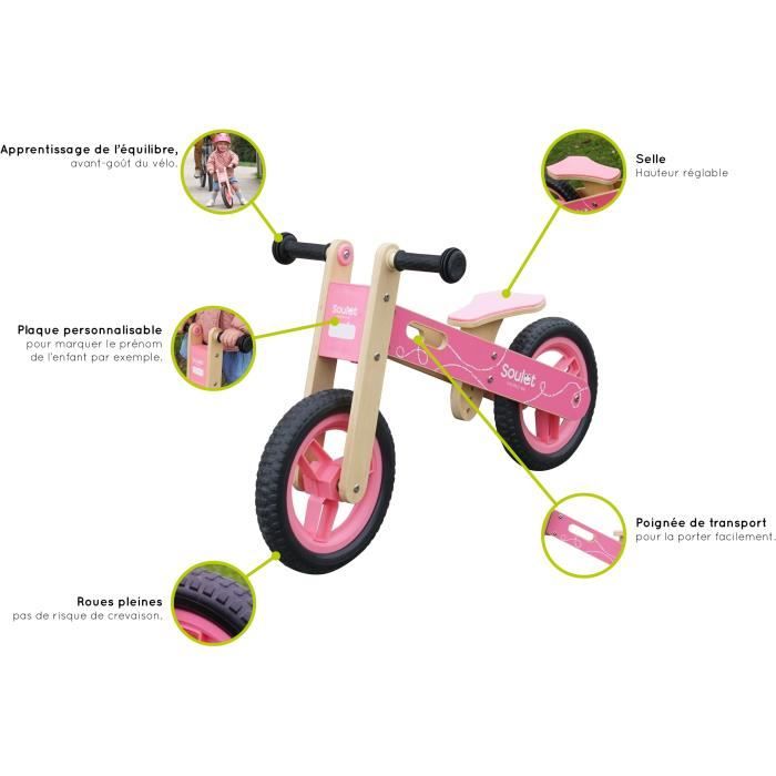 Draisienne bois sale rose