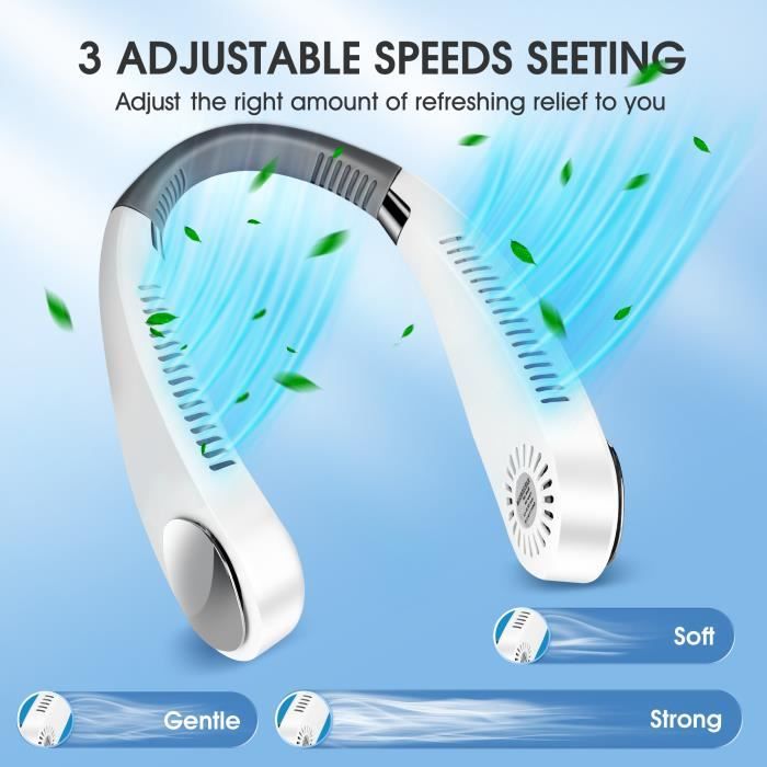 INN® Ventilateur de cou portable silencieux Mini ventilateur serre-nuque  main-libre pour sport avec lumière LED - Cdiscount Bricolage