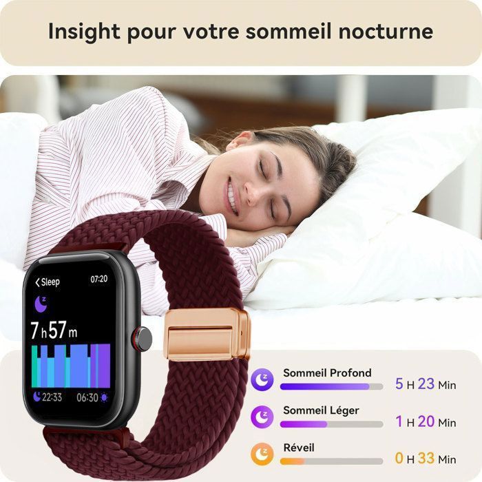 Montre Connectée Femme Sport Tracker d'activité Homme Appel
