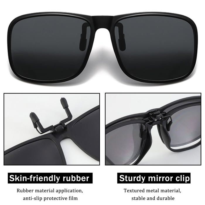 Lunettes Superposables Suertree Polarisées UV400 - TR90, Monture Large, Pour Homme/femme, Sports Plein Air