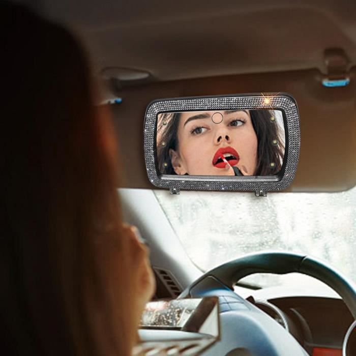 Blanc - Miroir de courtoisie à LED universel pour voiture, Visière de  voiture, Miroir de maquillage avec 6 lu
