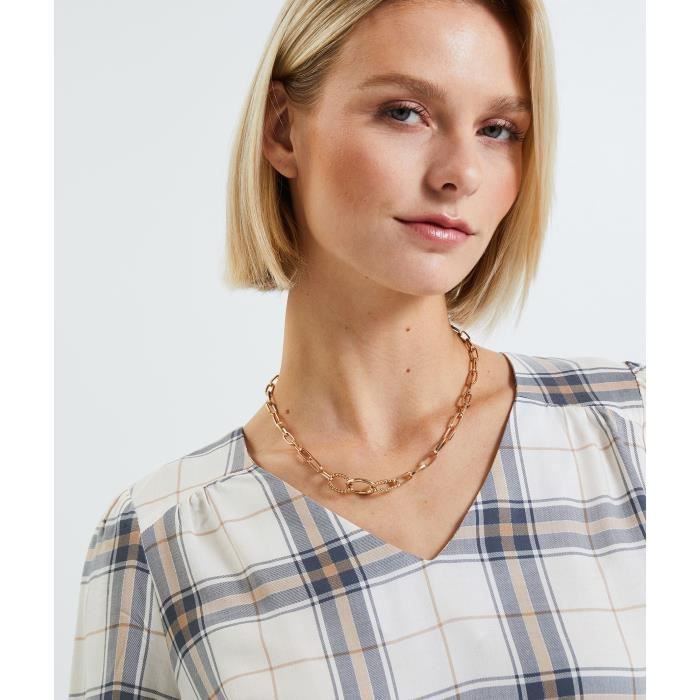 Blouse a sales carreaux femme