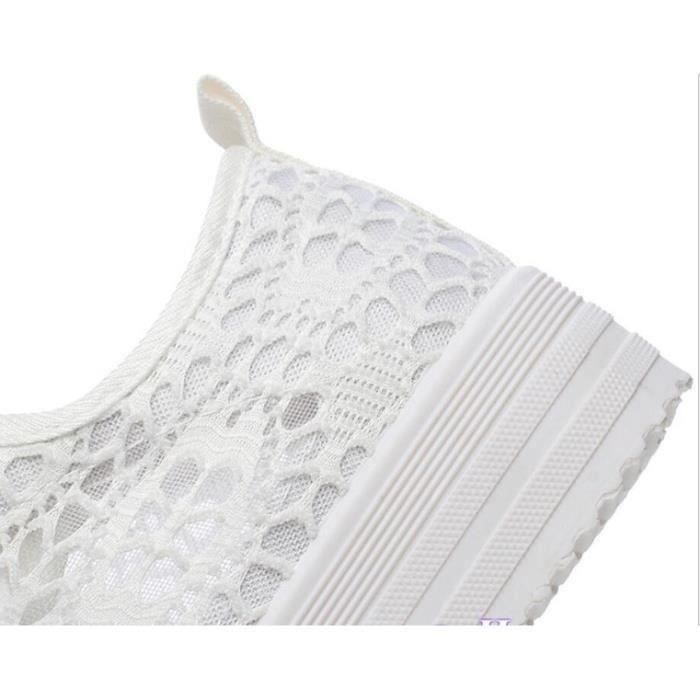 Basket toile dentelle femme outlet