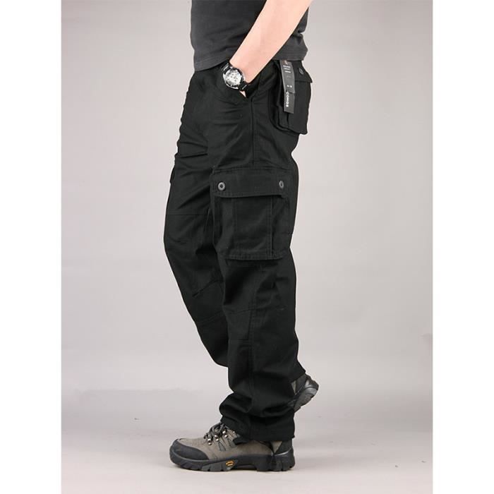 Pantalon homme cargo multi poches pantalons de travail en coton