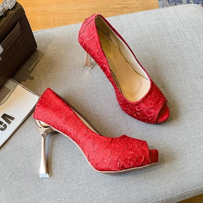 Escarpins Femme nouvelle tendance mode classique elegant rouge HAIKEYI Achat Vente Escarpins Femme nouvelle tendance mode classique elegant rouge HAIKEYI pas cher Cdiscount