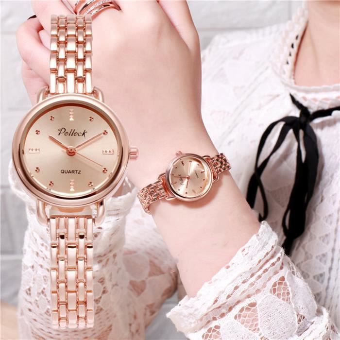 Montre Femme RMEGA Quartz Etanche 50m Analogique Chic Or Rose