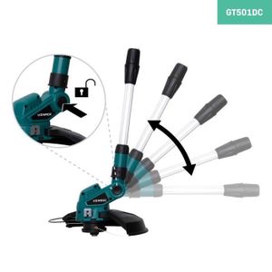 Débroussailleuse électrique Sans Fil 21V – 2 Batteries 2600mAh, 3 Types De Lames, Tige Télescopique – Silencieuse Et Légère Pour Jardin Et Pelouse