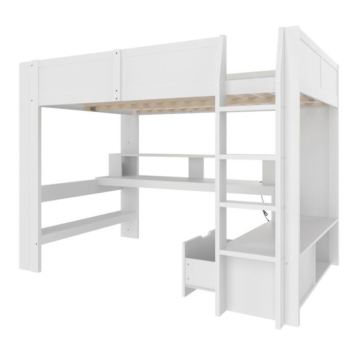 Lit Mezzanine 140x200cm - MODERNLUXE - Bureau Et étagère De Rangement