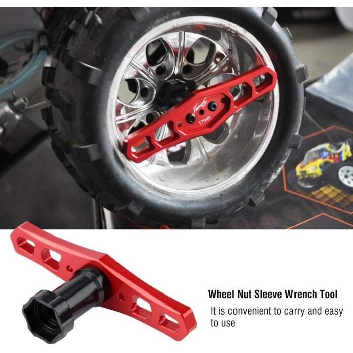 4 Écrous De Roue 17mm Hexagonaux Clasken - Alliage Aluminium Pour Voiture RC 1/8 Rouge