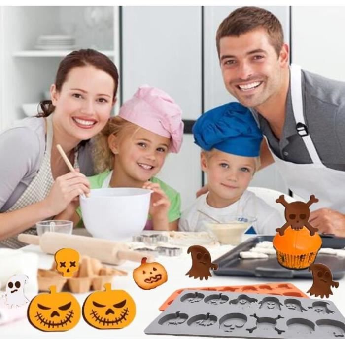 Moules D'Halloween En Silicone En Forme De Cœur Humain | Moule à Gâteau Anti-adhésif En Forme De Cœur, Outil De Cuisson, Moule De Décoration De Gâteau Pour Gâteau, Bonbons, Sucre