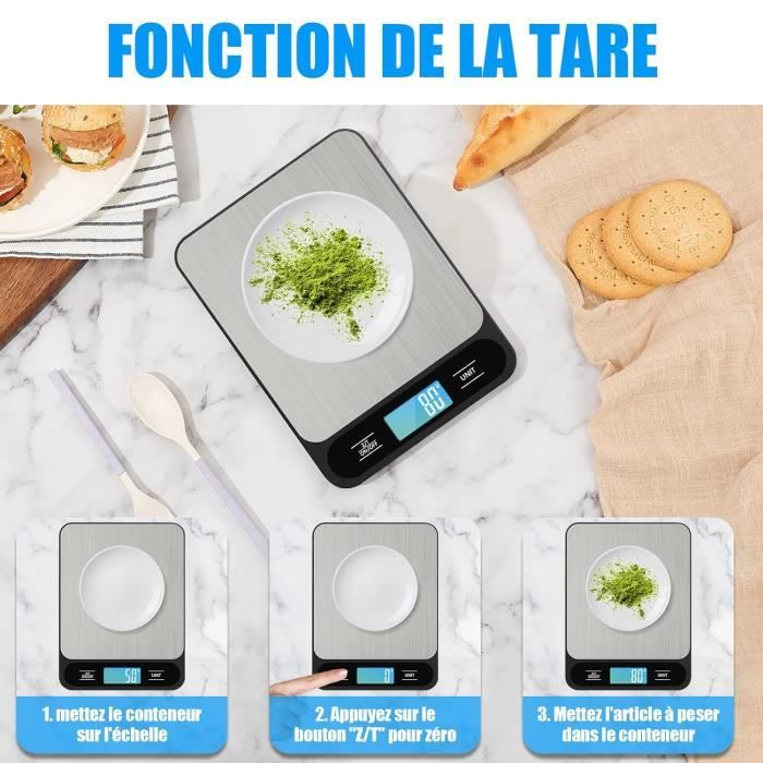 Balance De Cuisine Numérique Double Plateforme - 10kg/1g Et 500g/0,01g, 7 Unités, écran LCD