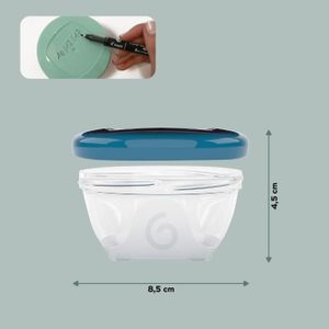 6 Pots De Conservation Bébé 60ml - Plastique Alimentaire PP Sans BPA - Pour Purées, Congélation