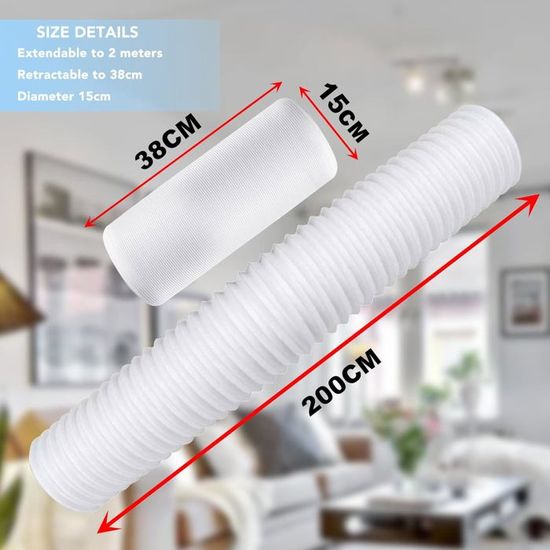 Tuyau D'évacuation Pour Climatiseur Mobile – 150mm X 2m, Flexible Et Facile à Installer