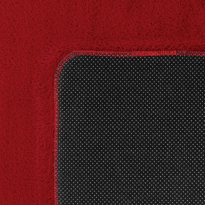 Tapis Rond 120cm Rouge Noir Géométrique Lavable Antidérapant - Salon Chambre Décoration Moderne