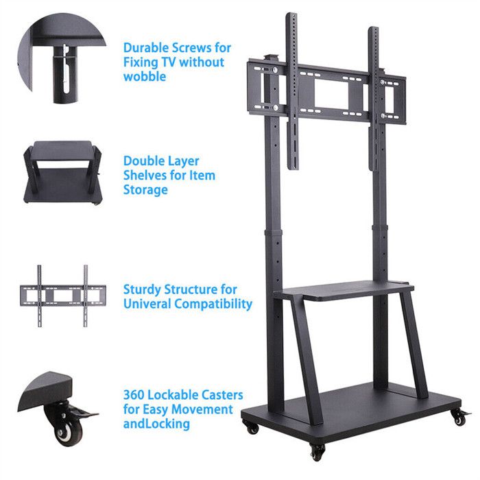 Support TV sur Pied - Pied TV Universel 32-100 Pouces avec roulettes ...