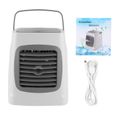 Climatiseur d'air USB portable multifonction, LED avec humidificateur, gris, refroidissement pour chambre et bureau