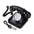 Téléphone rétro, téléphone fixe à l'ancienne, téléphone multifonction vintage en plastique, téléphone fixe à fil rétro,-0