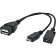 Cablexpert Câble USB USB (F) pour Micro-USB Type B USB 2.0 OTG 15 cm moulé-0