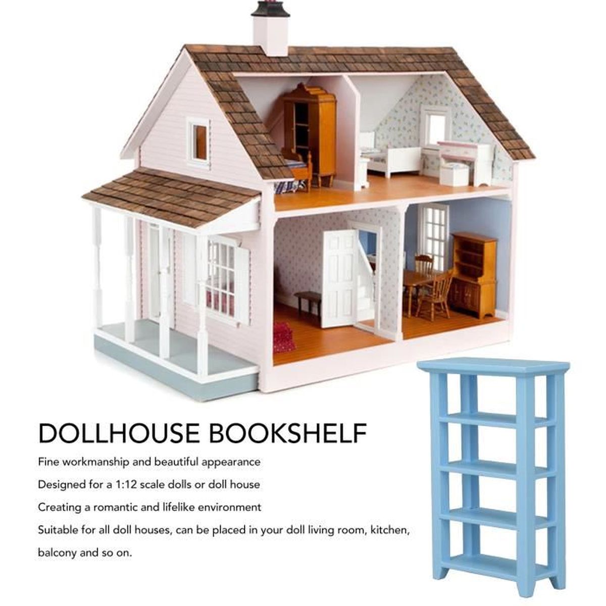 ESTINK Mini ?�tag?�re de maison de poup?�e ??chelle 1:12 Dollhouse Fleur Stand 4 Couches En Bois 