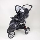 BAMBINO WORLD Poussette Jogger 3 roues GALOPP noir