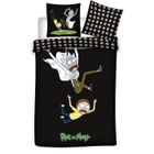 Housse de couette - Carbotex - Rick & Morty - 140 x 200 cm - Coton biologique - Noir