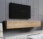 DESIGN AMEUBLEMENT Meuble TV Suspendu de salon| 1 Porte avec 3 Compartiments | Couleur Chêne | L 180 x P 40 x H 30 cm | Modèle Aitana M2