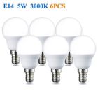BIVGOCLS Ampoule LED E14 - 6 pcs - 5W Équivalent 50W - Blanc Chaud 2700K - Économie D'énergie Ampoule Ronde - Non Dimmable