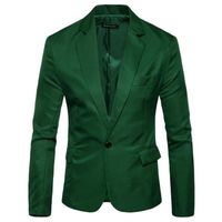 veste homme de Marque mode veste Couleur unie décontracté veste slim  Nouveau style automne et hiver costume Vêtement Masculin-Vert