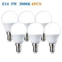BIVGOCLS- Lot De 6 Ampoules LED 5 W (ÉQuivalent 50 W) Ampoule Culot à Vis E14,Blanc Chaud