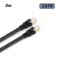 Câble Réseau Ethernet CAT8 - 2m,RJ-45,2000MHz,40Gbit/s,100% Cuivre,Noir