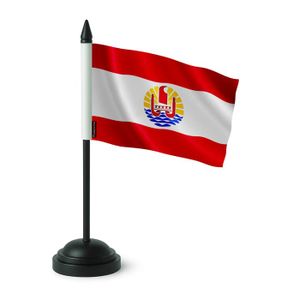 Petit Drapeau De Table Polynésie Française 15x10cm - AZ FLAG