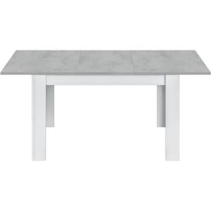 CONSOLE EXTENSIBLE Table à manger extensible - KENDRA - Rectangulaire - Blanc artik et ciment - L140/190 x P90 x H78 cm